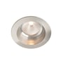 SLC One Soft LED downlight i aluminium med varmt hvidt lys, frontmonteret og klar til installation.