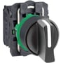 Schneider Electric Harmony Style 5 drejeafbryder med sort håndtag, grøn baggrund og 2NO kontakter, Ø 22 mm.