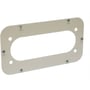 Schneider Electric Spacial S3D SWM udslagsblanket 345x130mm med et FL21 hul og monteringsskruer på hvid baggrund.
