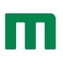 Grønt logo med bogstavet 'm' på en hvid baggrund.