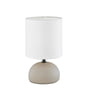 TRIO Lighting Luci bordlampe i cappuccino med hvid skærm og rund keramisk fod, 23 cm høj.