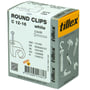Tillex Round Clips C 12-16 i hvid, pakke med 100 stk. med sømstørrelse 2,0x35 mm, fremstillet i Danmark.