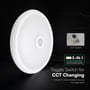 Grafik viser V-TAC LED-sensorlampens CCT-vælger og skift mellem tre lysfarver fra 3000 til 6000 K.