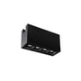 SG Armaturen Zip Inspire 150 downlight i sort aluminium med fire sorte reflektorer på hvid baggrund.