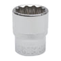 Irimo 1/2" 12-kant topnøgle, 12 mm, med højglanspoleret overflade og rillet greb.