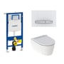 Geberit Sigma 112 cm toiletpakke, inkl. Geberit ONE, Turboflush + SoftClose toiletsæde, og Sigma50: Hvid (krom detajler) trykknap