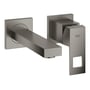 Grohe Eurocube S-Size håndvaskarmatur med børstet antracit overflade, designet til 2-huls vægmontering.