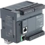 Schneider Electric Modicon M221 PLC med 14 digitale indgange, 2 analoge indgange og 10 relæ udgange på 230V.