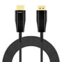 Sort Deltaco ULTRA High Speed HDMI-kabel med en 15 meter lang, snoet ledning og 'Display' mærket stik.