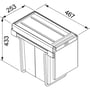 Teknisk tegning af FRANKE Sorter Cube 30 affaldsspand med dimensioner: 253 mm bredde, 433 mm højde og 467 mm dybde.