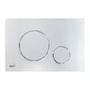 Alca M671 betjeningsplade i blank krom plast med frontbetjening og dobbeltskyl funktion, 247 mm bred.