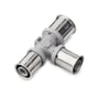 Detaljeret visning af Roth PressCheck T-stykke, der viser PPSU-materialet og presfittings med tydelige markeringer.