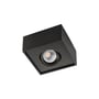 SG Armaturen Cube Lux påbygget downlight i sort aluminium med et 7W LED-modul og 2700K lysfarve.