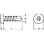 Elgalvaniseret pladeskrue med borespids, PH 2, 4,8 mm/13 mm