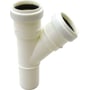 Nicoll HT-PP grenrør i hvid med 45 graders vinkel og muffeforbindelse, Ø50 mm.