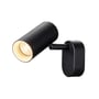 Sort SLV NOBLO væg-/loftlampe med 6W effekt og 32° spredning, monteret på en hvid baggrund.