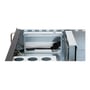 Chieftec UNC-210T-B-U3-OP-racket set fra siden med ventilationshuller, blæsermontering og kabler indvendigt.