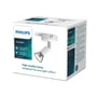 Philips Lighting Limbali single spotlampe i hvid metal, GU10, med en pakke der viser produktinformation og dimensioner.