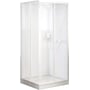Contura Shower Ifö Next NKH 97 VS brusekabineoverdel, firkantet med hvide profiler og skydedøre, 90 x 70 cm.