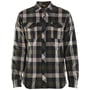 Blåkläder Workwear flannel skjorte i olivengrøn/sort, størrelse L, vist forfra med to brystlommer og ternet mønster.