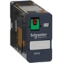 Schneider Electric 15A effektrelæ med 1 C/O kontakt og 230VAC spænding, vist fra siden.