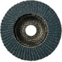 Detaljeret billede af en blågrøn SMT 624 Supra slibetallerken med 125 mm diameter og kornstørrelse K40, viser slibeflapperne.