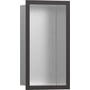 Hansgrohe XtraStoris Individual vægniche i sort med børstet rustfrit stål indsats, 300/150/100 mm.