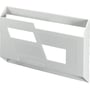 Rittal diagramlomme i A4 højformat af hvid plast, designet til montering i væg- og gulvskabe.