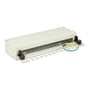 DeLOCK-patchpanel til 12 Keystone-moduler set bagfra med synlig monteringsplade, beslag og jordledning.