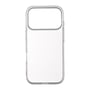 Transparent Essentials TPU-cover til iPhone 17 Pro set bagfra fra den modsatte side med kameraåbning og sideknapper.