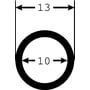 Målskitse af HellermannTyton SPS 10/13 mm spiralslange med 13 mm udvendig og 10 mm indvendig diameter.