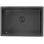 Lavabo Low håndvask i sort rustfrit stål med PVD Shadow overflade, 490 x 340 mm, med centreret bundventil.