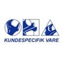 Mindre blåt logo med piktogrammer og teksten »Kundespecifik vare« for flangebolt DIN 6921 A2 M6x16.