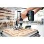 Festool borestander MB 40-Set bruges til præcis boring med en akku-boremaskine i et træbearbejdningsmiljø.