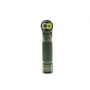Ironside Twist +UV genopladelig håndlampe set forfra med lampehovedets hvide LED og gule UV-lys.