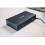 Bagside af Verbatim USB-C Pro Docking Station CDS-17 med porte som HDMI, USB 3.0 og Ethernet vist tydeligt.