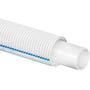 Uponor 16x2,2mm RIR Aqua rør i hvid PE-Xa materiale med korrugeret yderside og blå markering. Perfekt til brugsvand.