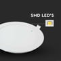Close-up af V-TAC 12W LED Premium Panel med fokus på SMD LED'er og den glatte lysflade.