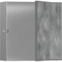 Hansgrohe vægniche i børstet stål, 300x300x100 mm, med en delvist åben flisebar push-open låge.