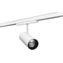 SG Armaturen Tube Pro 41W spot i hvid med 3-faset skinneadapter monteret på skinne.