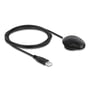 DeLock Navilock EVA-M8Q USB-GNSS-modtager med det sorte kabel oprullet og USB-stikket synligt.