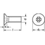 Maskinskrue DIN 965 undersænket, A2 rustfri, PZ 2, M5/6 mm