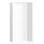 Hansgrohe XtraStoris Individual vægniche i mat hvid med en 300/150/100 mm dimension, vist med designramme.