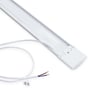 V-TAC LED-armaturets bagside med tilslutningsdæksel, skrue og ledning med synlige ledere.