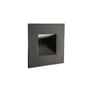 SG Armaturen Capella Isosafe LED vægspot, sort, 2W, fremstillet i aluminium med pulverlakeret finish og et firkantet design.
