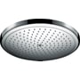 Hansgrohe Croma 280 Air 1jet hovedbruser med 280mm diameter i skinnende krom, viser dens metalstråleskive med talrige dyser.