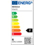 Energimærke for LED pære med energiklasse F, viser 6 kWh/1000h og QR-kode.