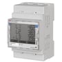 Carlo Gavazzi 3-faset el-måler set tættere på med displayets cifre og tilslutningsdiagrammerne på siden synlige.