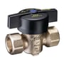 Kemper VAV kugleventil Fullflow i blyfri rødgods med indvendigt Rp 1/2" gevind og sort håndtag.