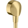 Hansgrohe FixFit slangeudtag i poleret guld med tilslutningsvinkel i metal til indbygning, uden kontraventil.